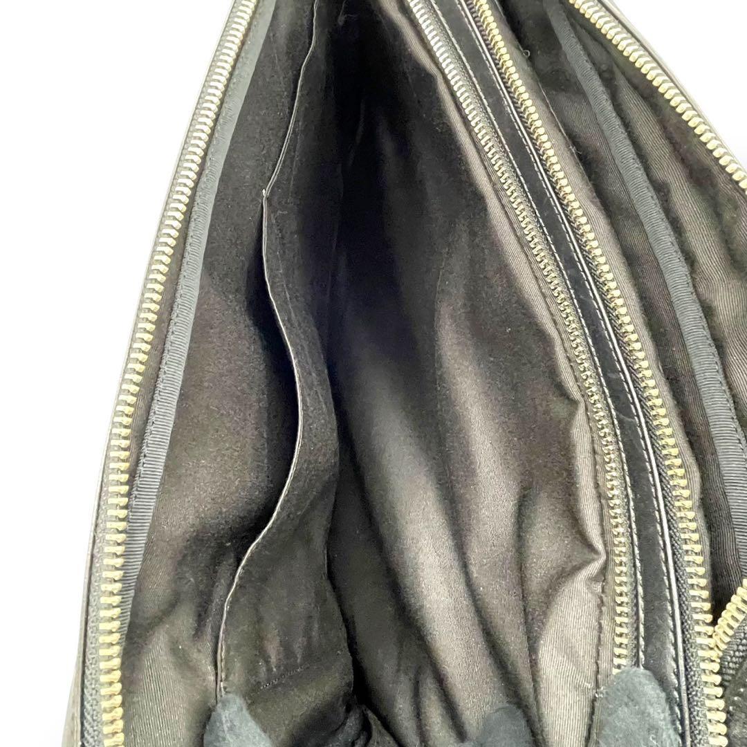 極美品　コーチ　2way ビジネスバッグ　ショルダー　2層　オールレザー　黒