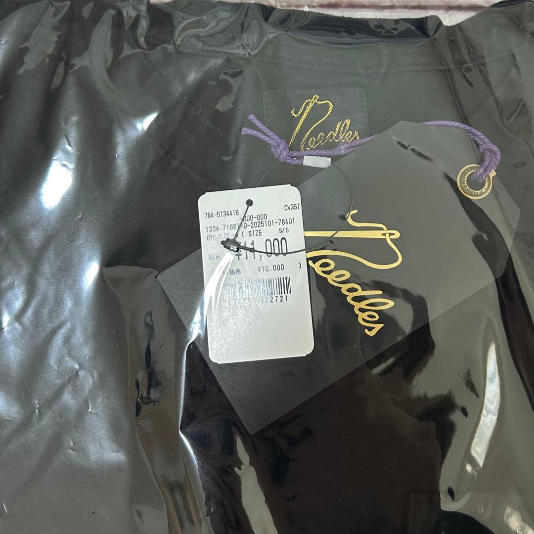 新品　needles パピヨン　刺繍　ポケット　Tシャツ　ブラック　S