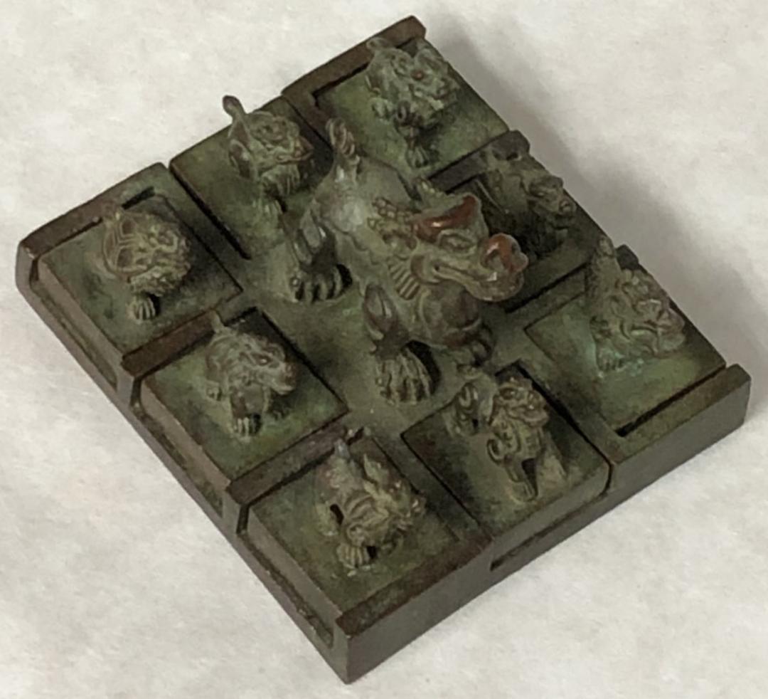 古青銅珍獣鈕印 9点 龍 麒麟 龍亀 睚眦 貔貅 四神獣 古美術 WWST005