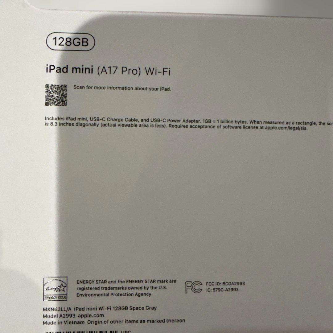 新品未開封品　iPad Mini (A17 Pro)Wi-Fi 128GB