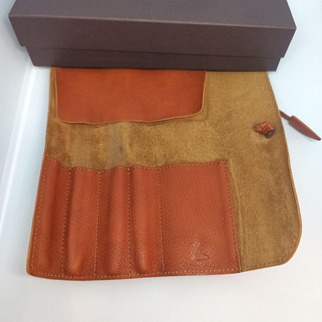 土屋鞄トーンオイルヌメロールペンケース　ブラウン