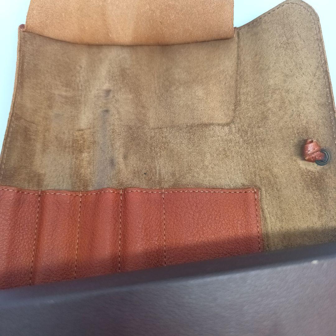 土屋鞄トーンオイルヌメロールペンケース　ブラウン