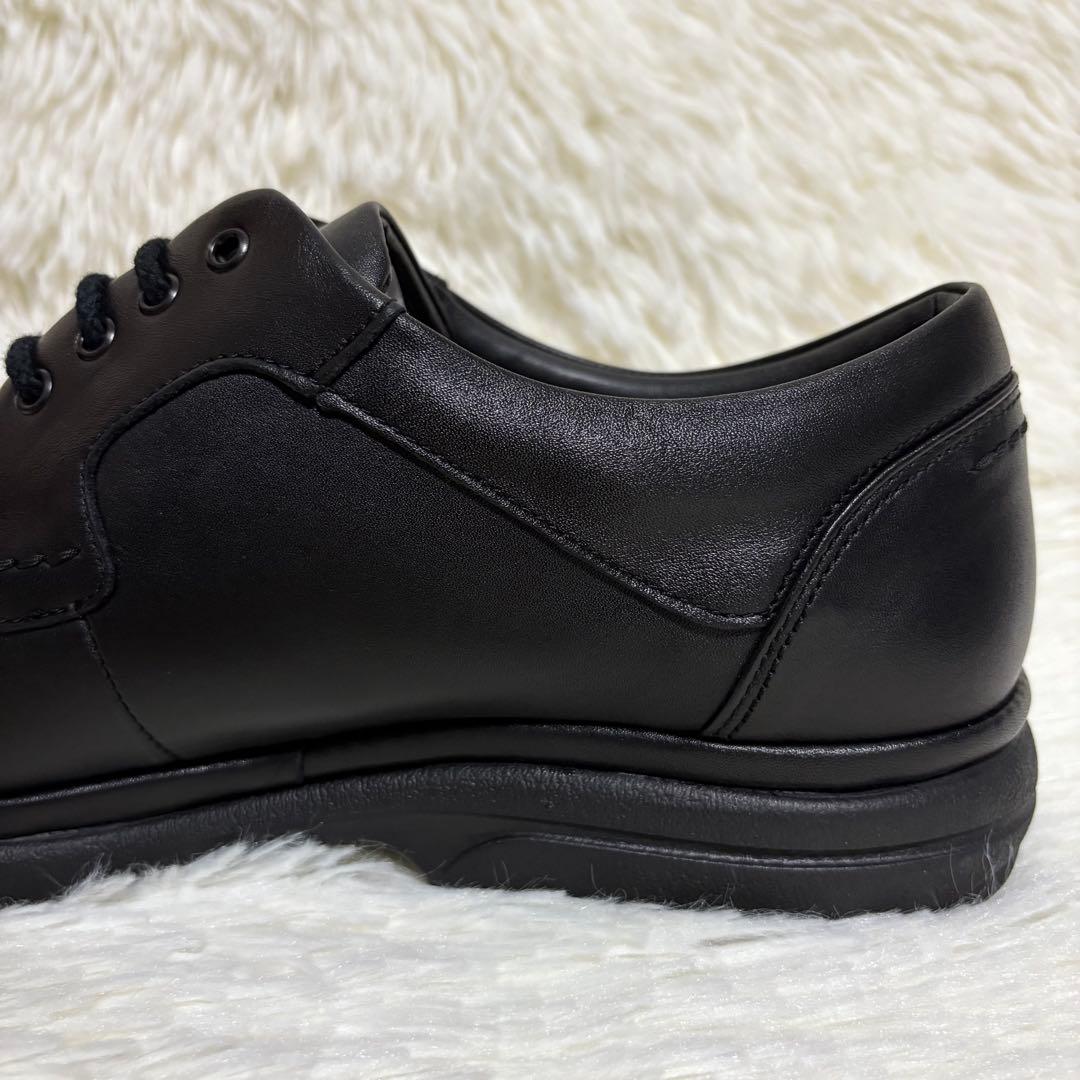 【タグ付】 アシックス Pedala レザースニーカー ブラック 24.5 4E