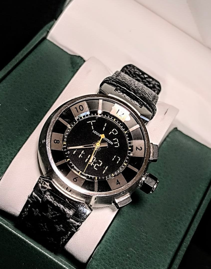 LOUIS VUITTON タンブールQ118Fインブラックエクリプス腕時計