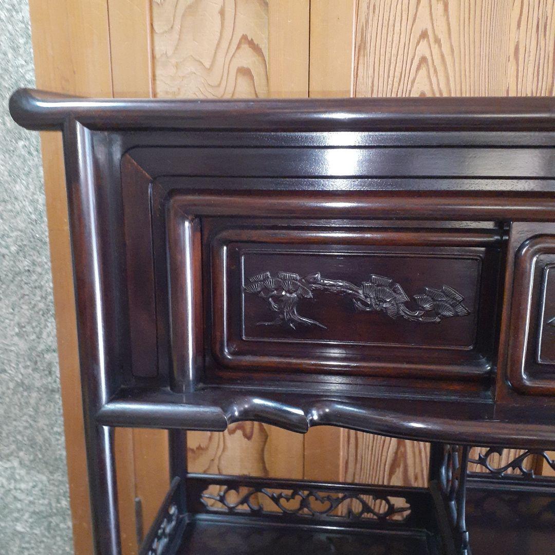 最終価格【長期保管品】茶棚 茶箪笥 昭和レトロ 古家具 飾棚 松竹模様 古民家