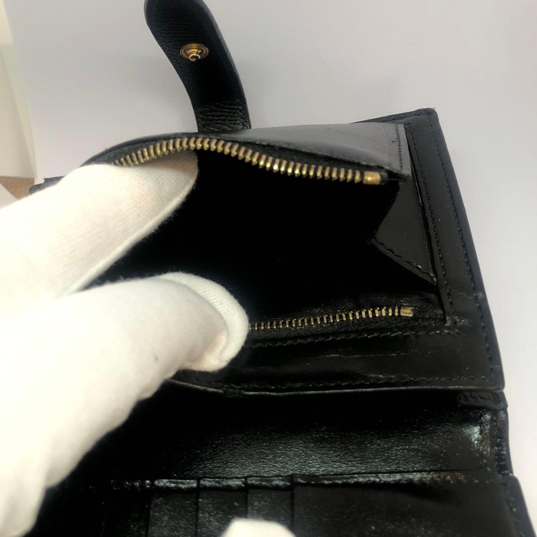【最安値】CELINE セリーヌ　二つ折り財布　レザー ストラップ　付属品あり
