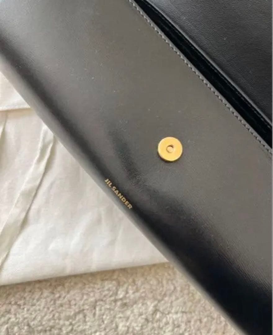 ［新春SALE］JIL SANDER カンノーロ　ブラックレザーショルダーバッグ