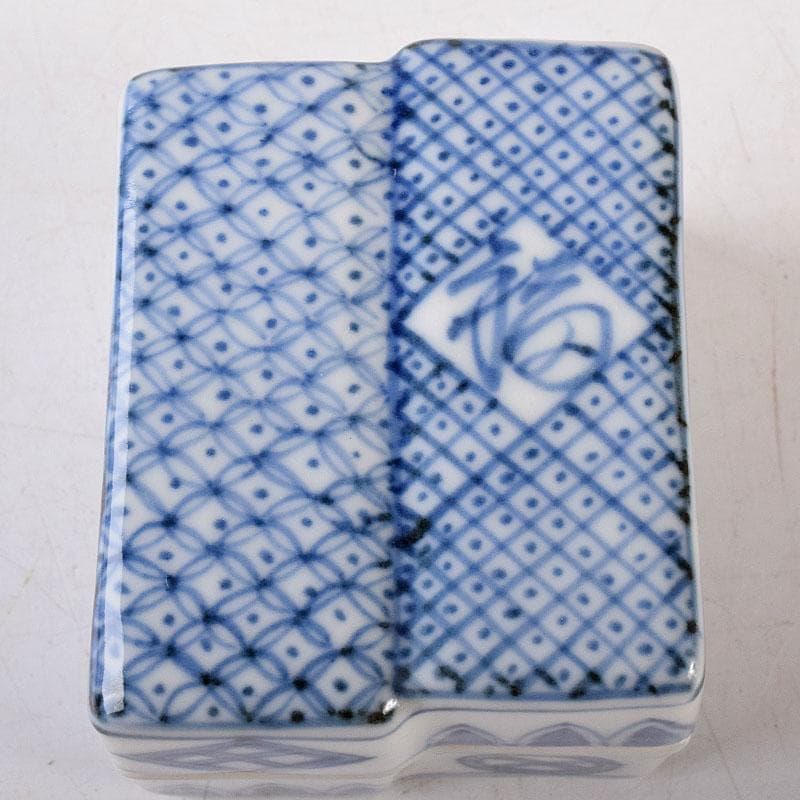 茶道具　京焼　高野昭阿弥造　染付　柚子木香合　共箱　V　8119