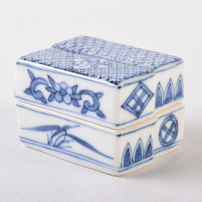 茶道具　京焼　高野昭阿弥造　染付　柚子木香合　共箱　V　8119