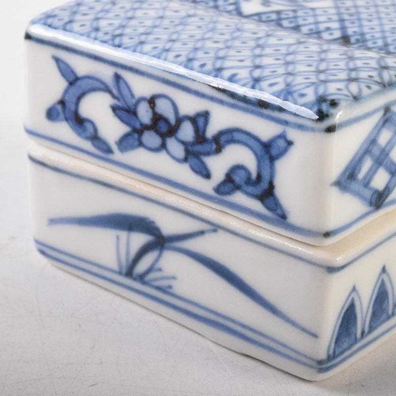 茶道具　京焼　高野昭阿弥造　染付　柚子木香合　共箱　V　8119