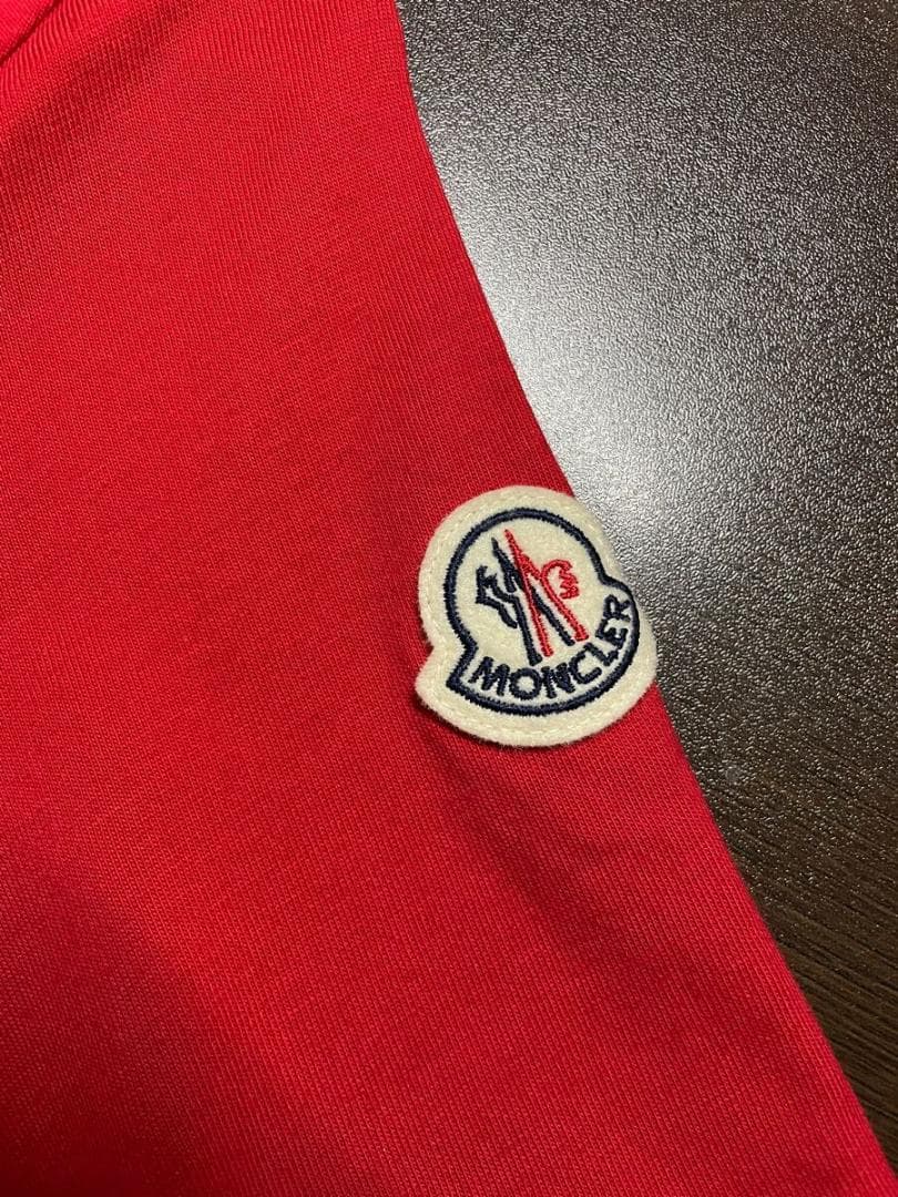 24SS　モンクレール メタリックロゴ　半袖 Tシャツ　レッド　MONCLER