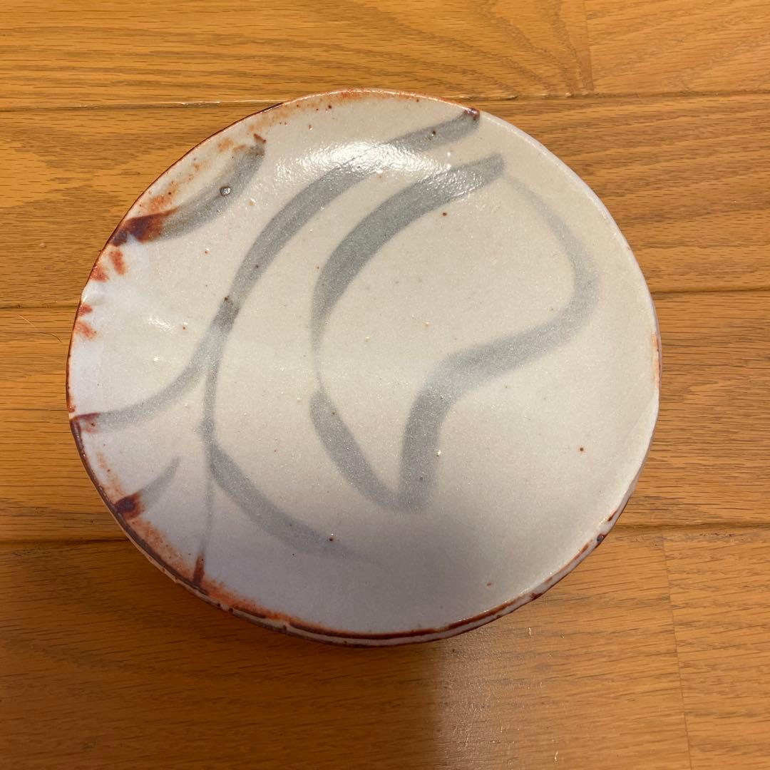 仙山窯 安藤日出武 作 絵志野 平皿 幅約20cm 丸皿約19cm 共箱付