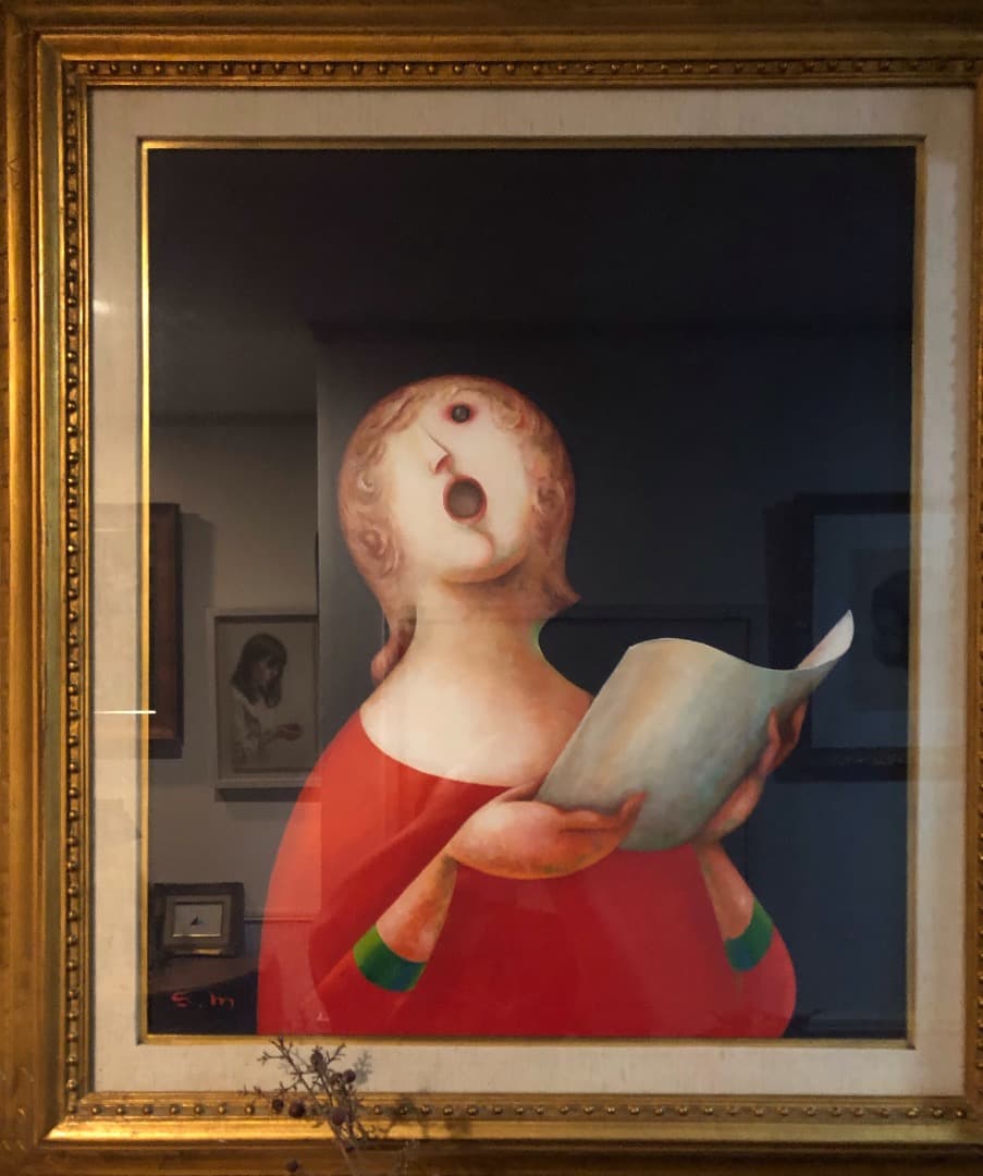 真作　前田舜敏 唄う 10F 黄袋、タトウ付き