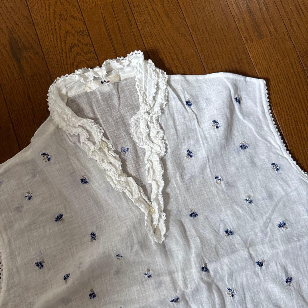 45r 小花柄 ガーゼタンクトップ コットン