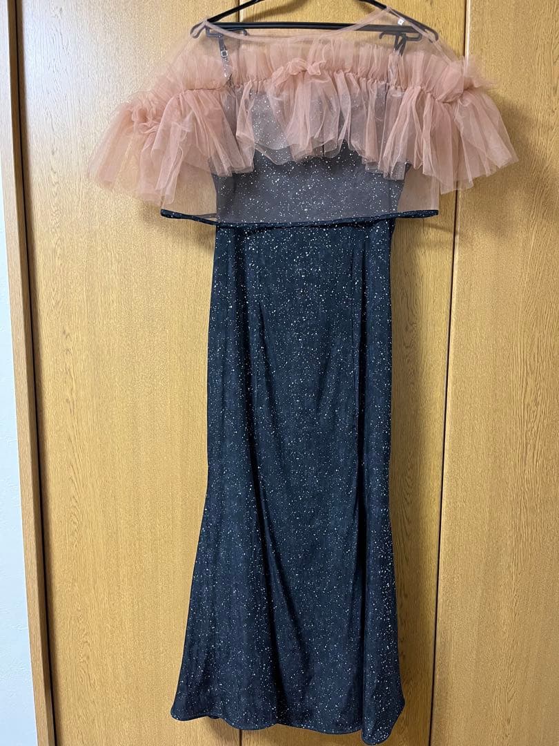 leja チュールフリルボレロペイントマーメイドドレスワンピース2点セット