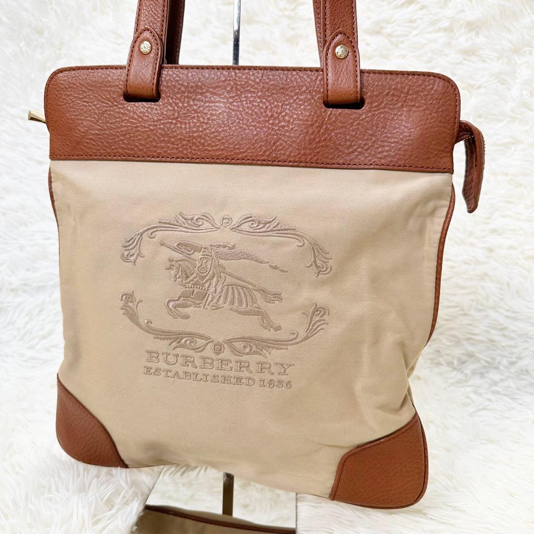 BURBERRY バーバリー トートバッグ ノバチェック ロゴ刺繍 保存袋付き