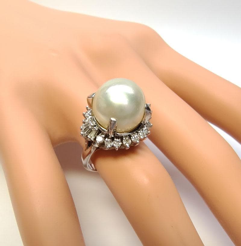 真珠　ダイヤモンド　プラチナ　リング