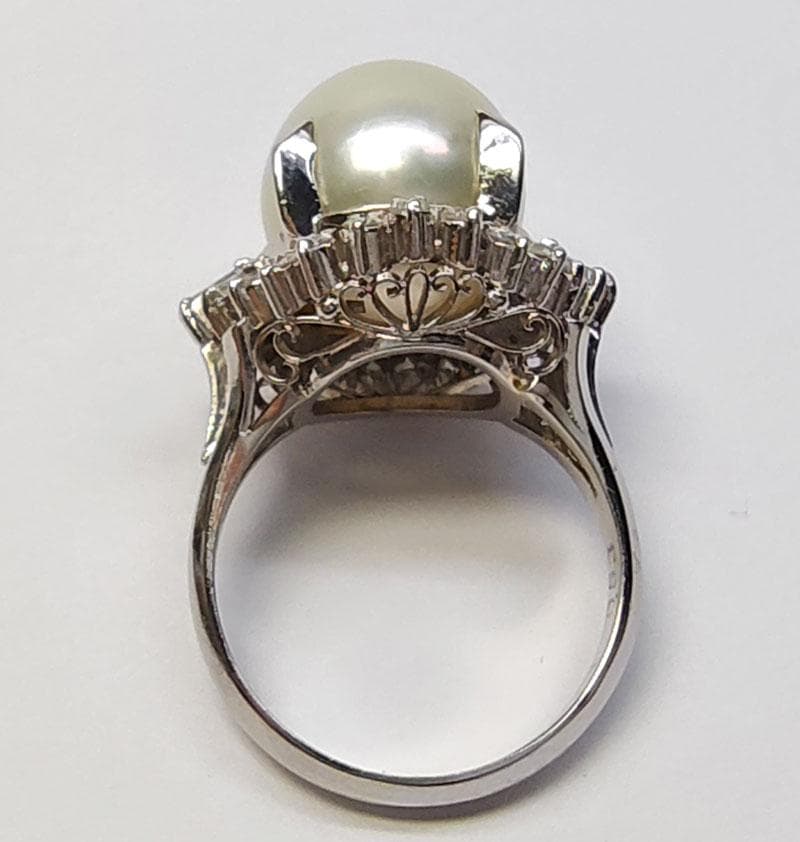 真珠　ダイヤモンド　プラチナ　リング