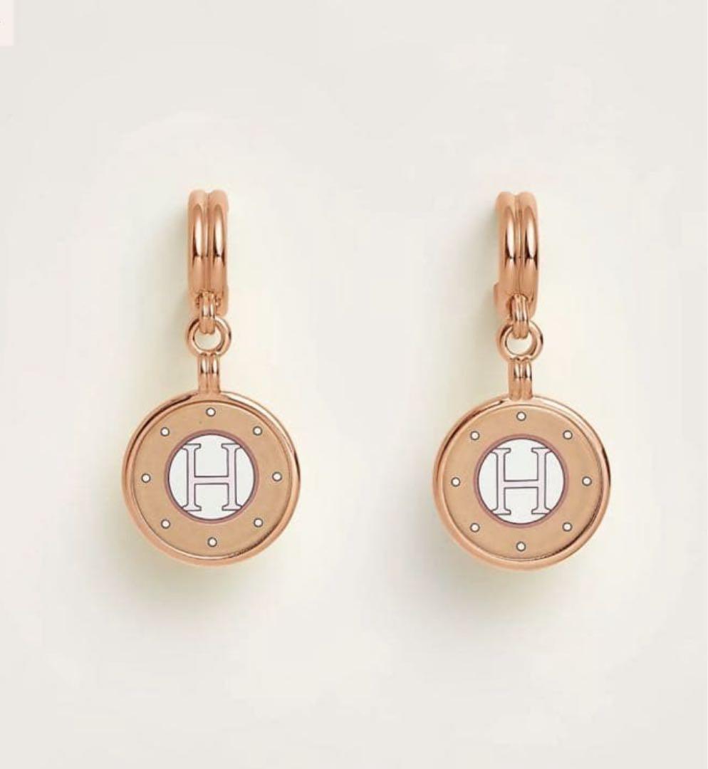 HERMES ブラゾン ピアス　ピンクゴールド