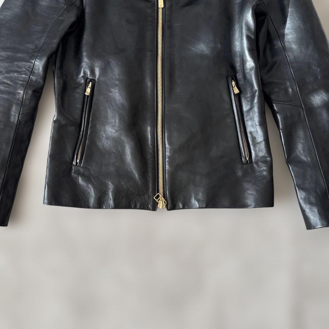 ベルS /N シングルライダースM 黒　ゴールド金具　Wジップ