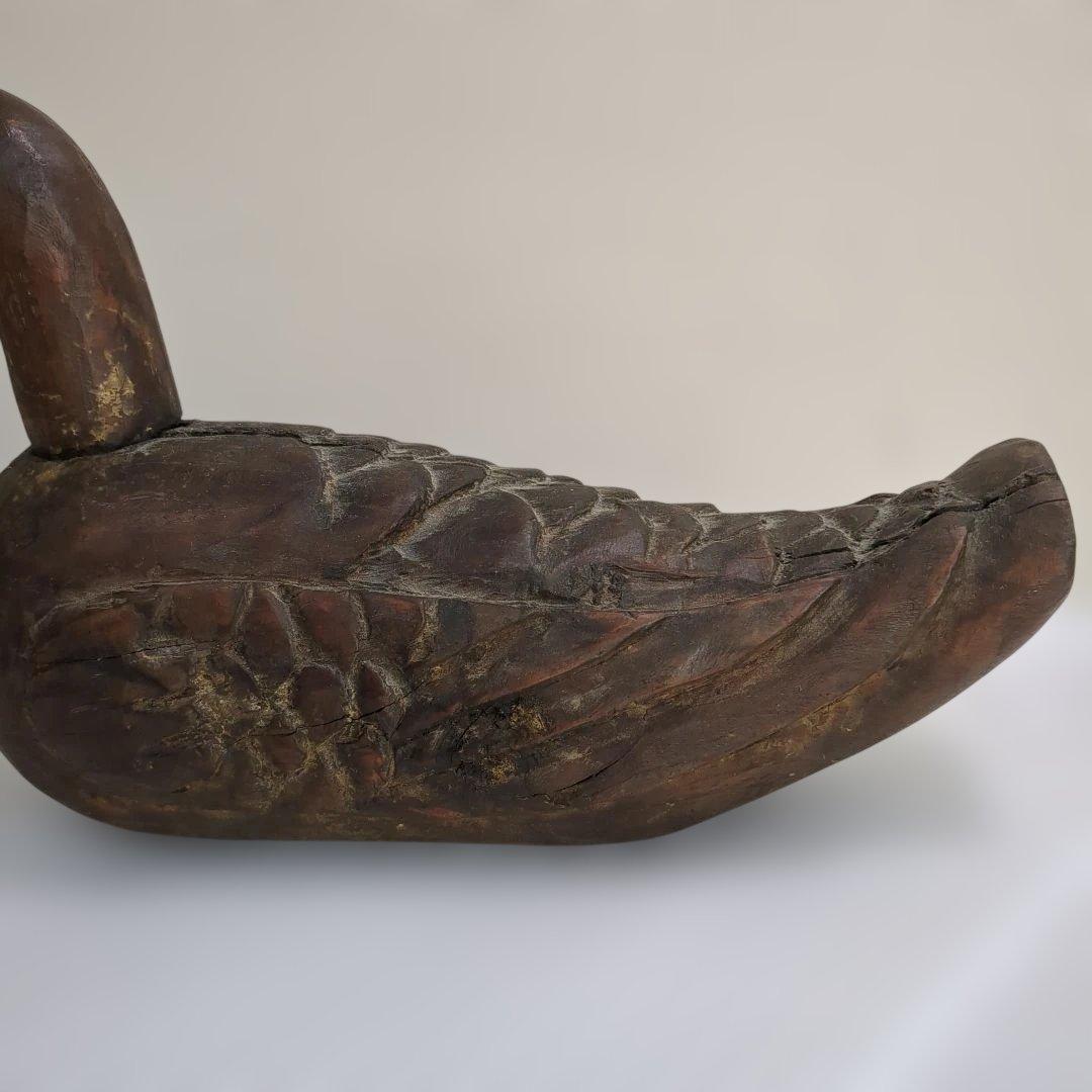 李朝 デコイ 木彫 置物 木雁 朝鮮美術