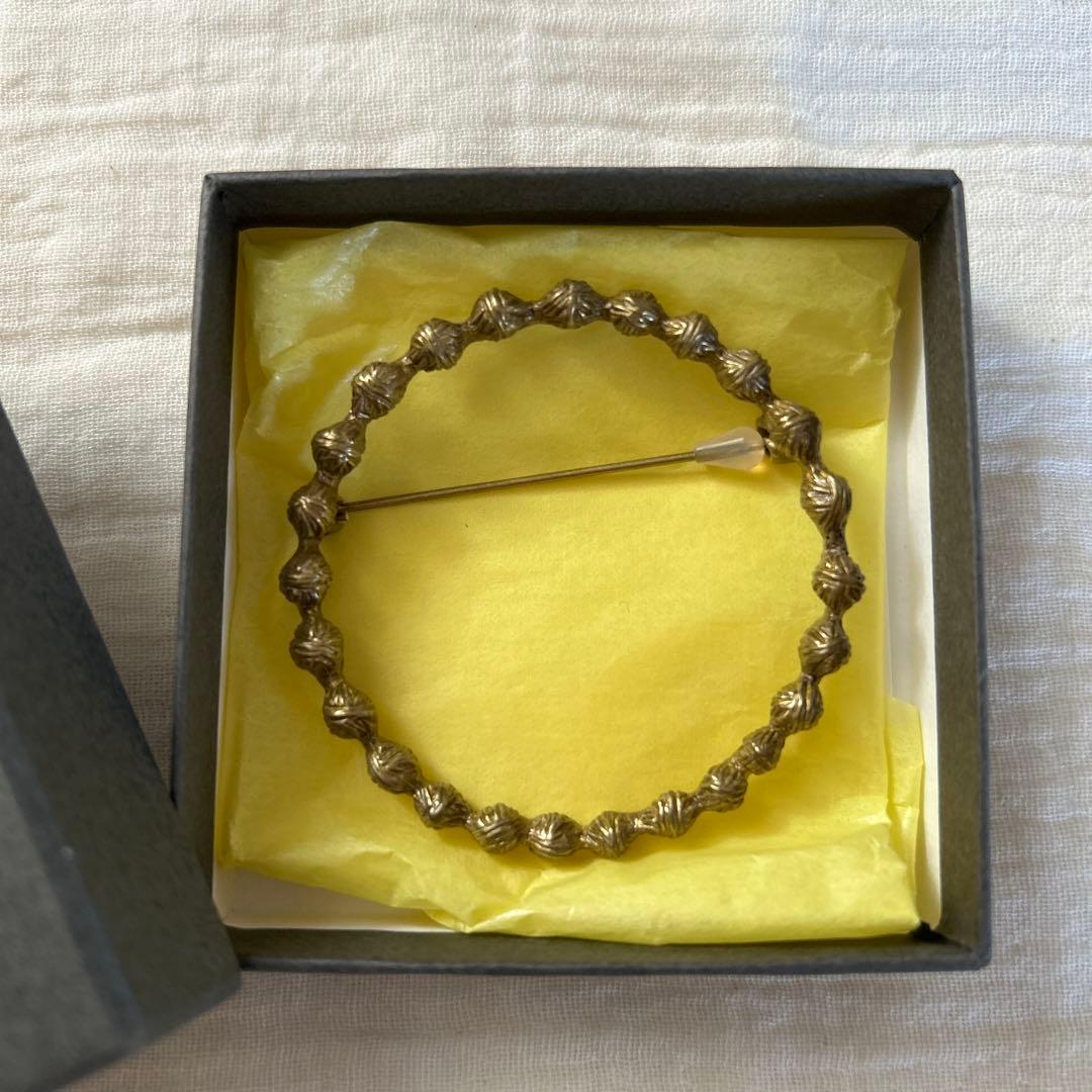 【完売品】ミナペルホネン タンバリン ブローチ アンティークゴールド