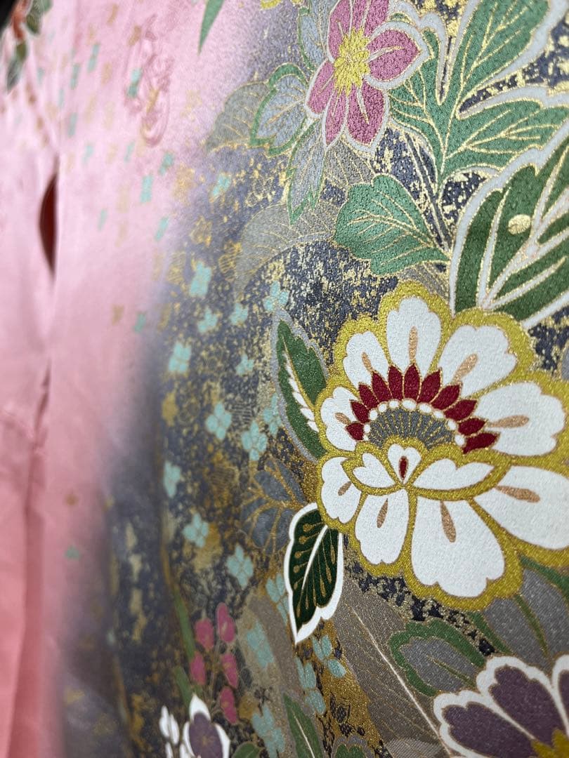 中古★振袖★仕立て上がり　NO.B11 ピンク色　成人式　結婚式