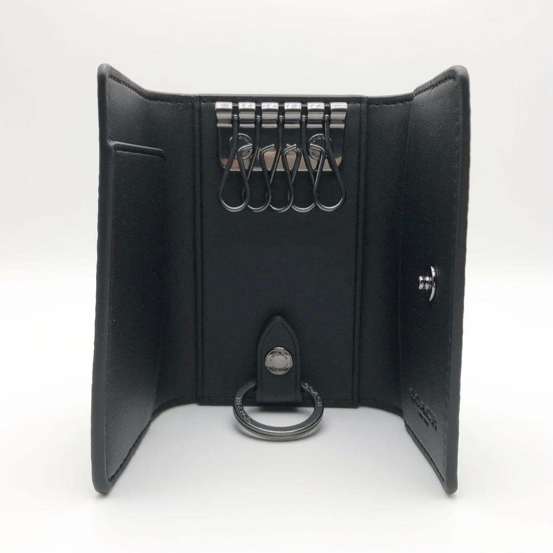 COACH 大人気！！ 5リング キーケース シグネチャー チャコール 新品