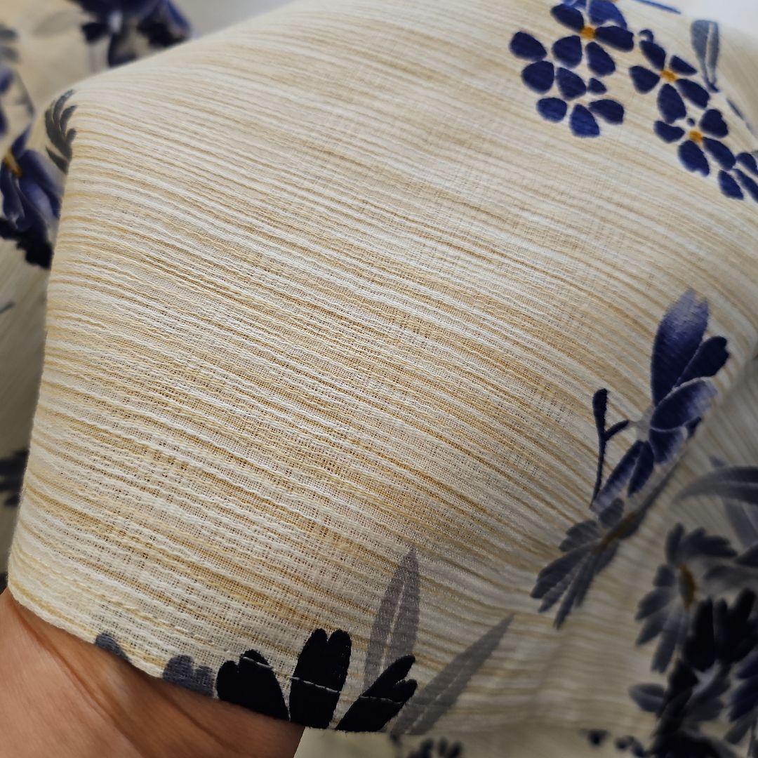 浴衣☆プレタ☆新品☆綿麻☆花柄☆裄67cm☆単衣☆夏着物☆夏祭り☆レディース