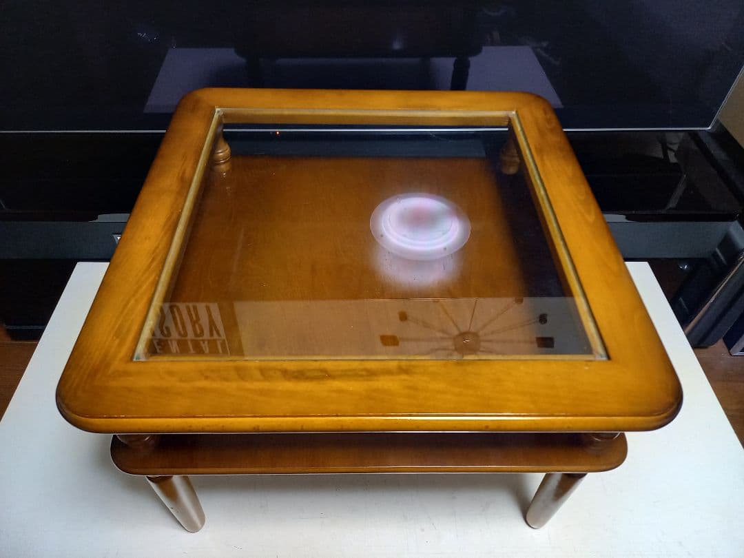 ぴぴ　様売約済　コロニアル　ディスプレイ　ガラス　ウッド　サイドテーブル