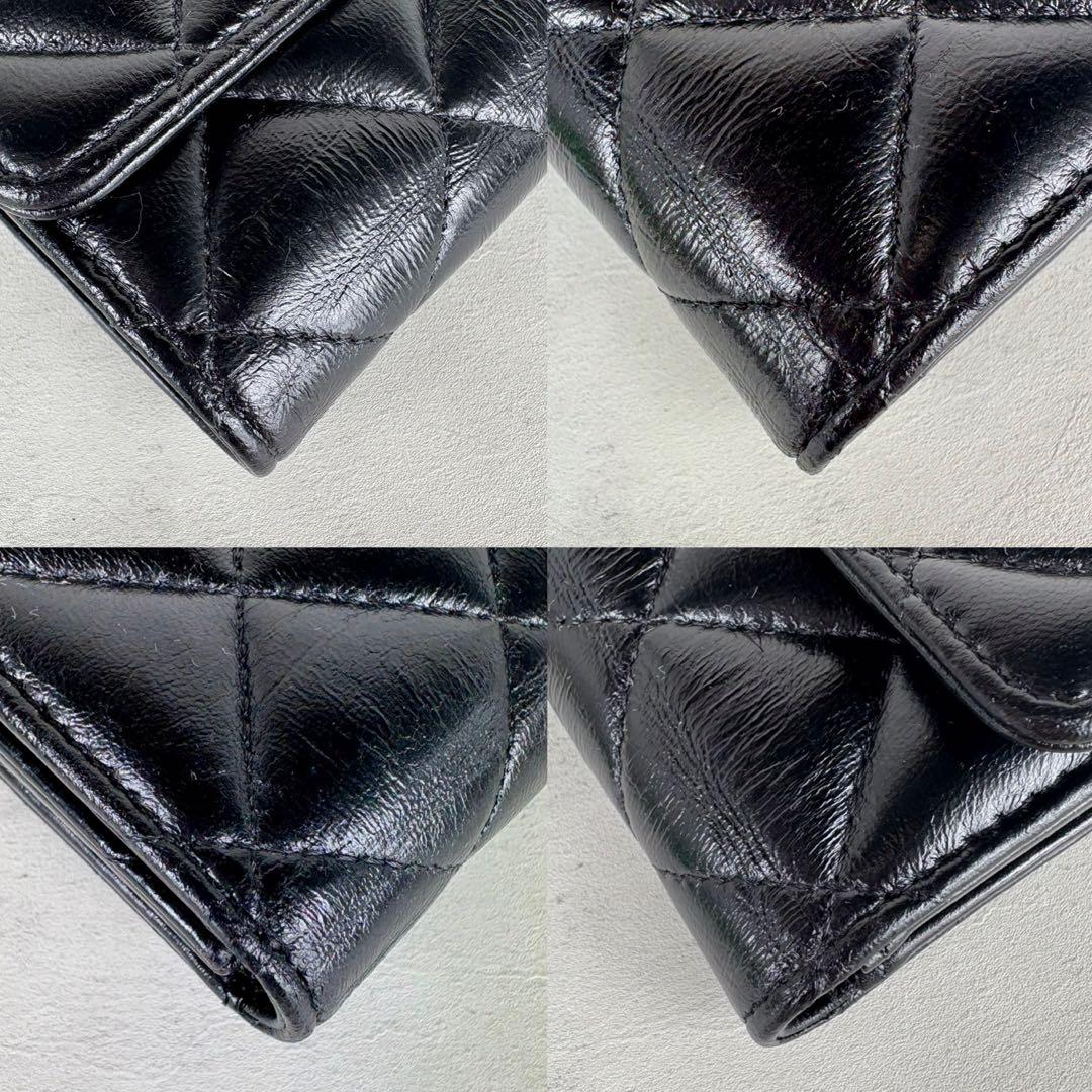CHANEL シャネル　マトラッセ　ラムスキン　三つ折り　財布　ケース