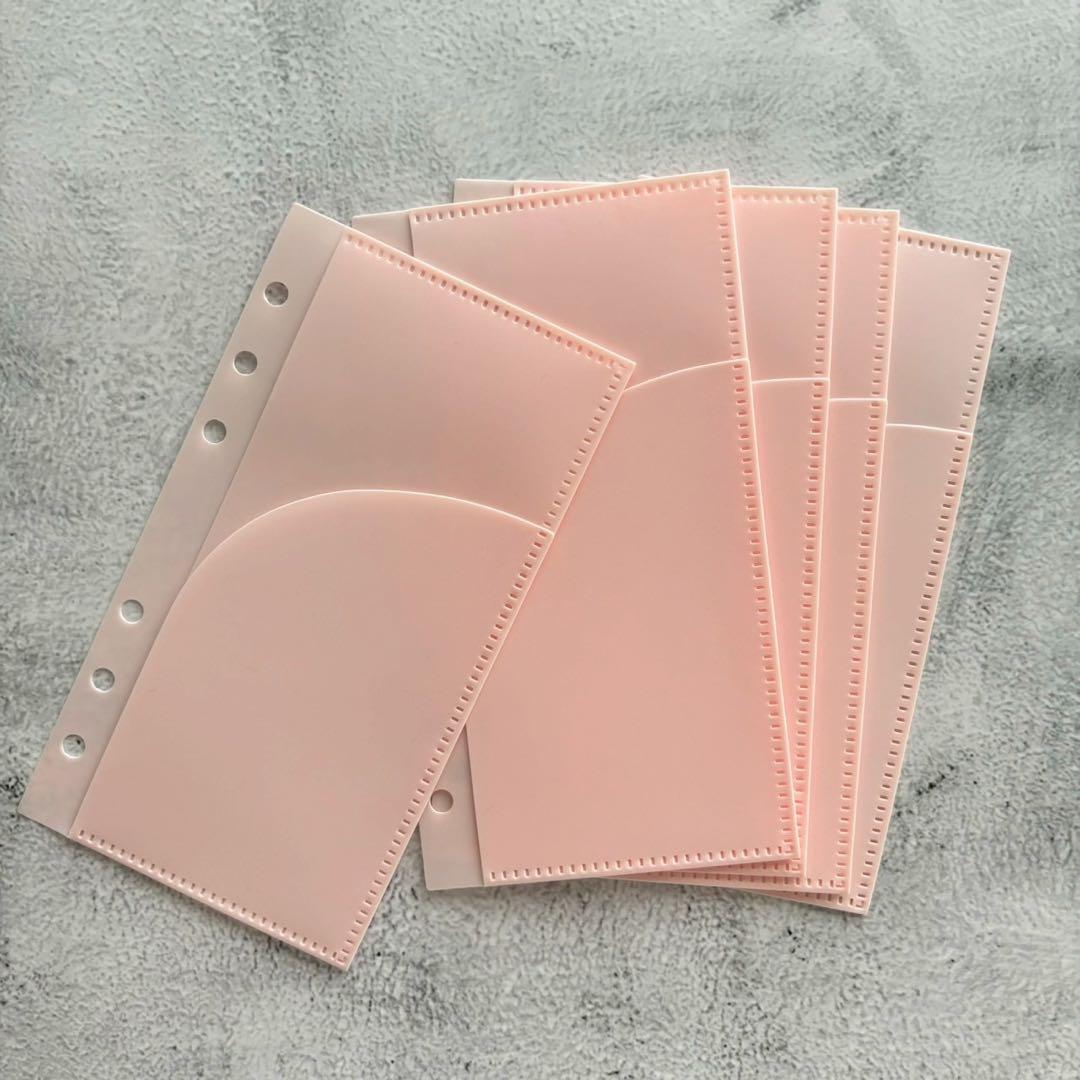 A6バインダー 手帳 saving バインダー貯金 クリア リフィル 家計ピンク