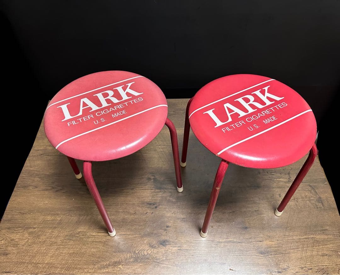 昭和レトロ レアヴィンテージ　LARK 丸椅子 スタッキングスツール 2脚セット