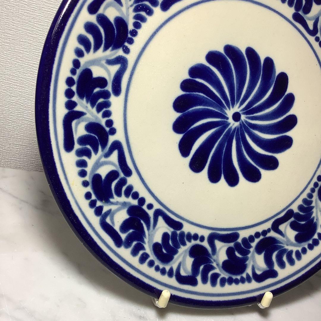 値下げ　メキシコ　プエブラのタラベラ焼　飾り皿