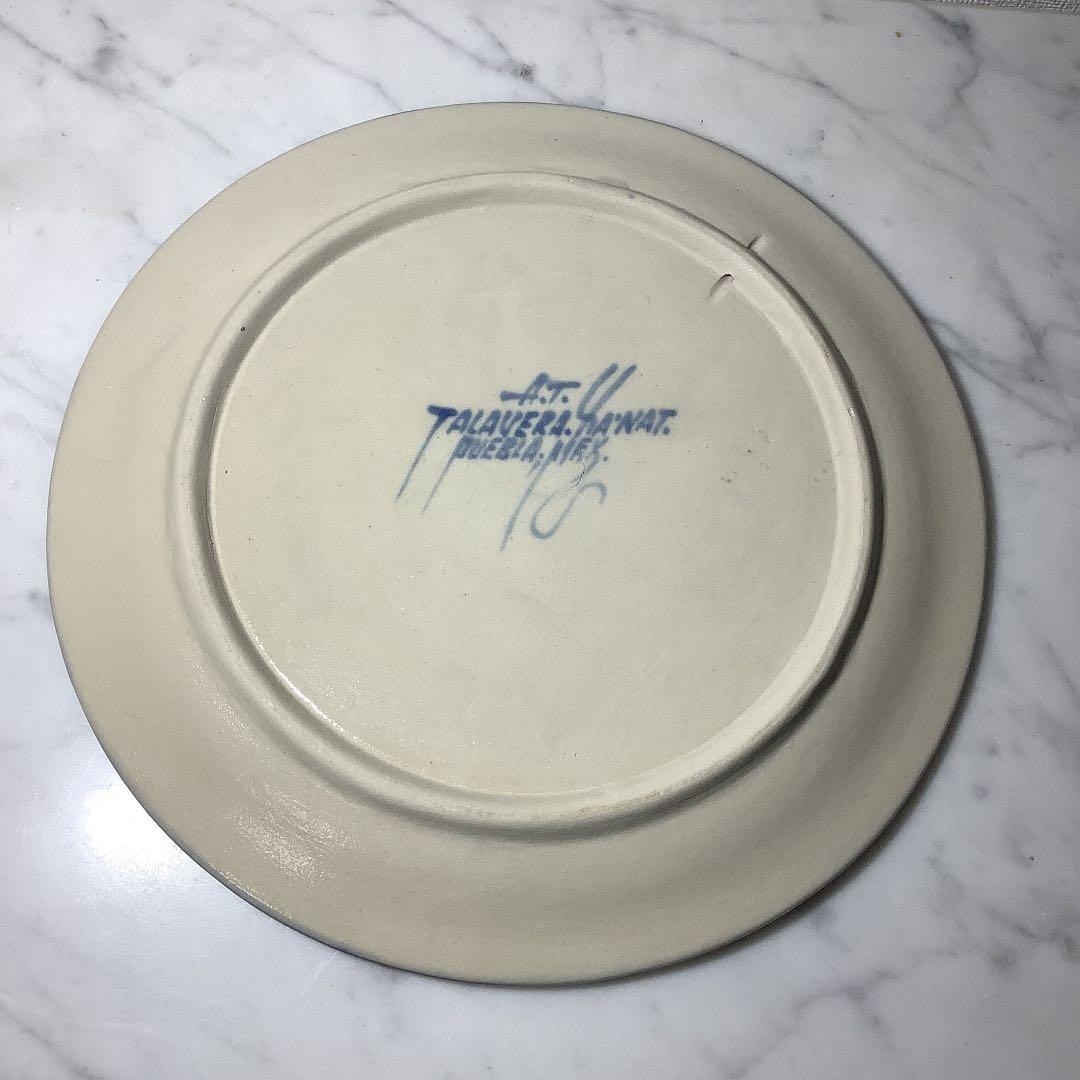 値下げ　メキシコ　プエブラのタラベラ焼　飾り皿