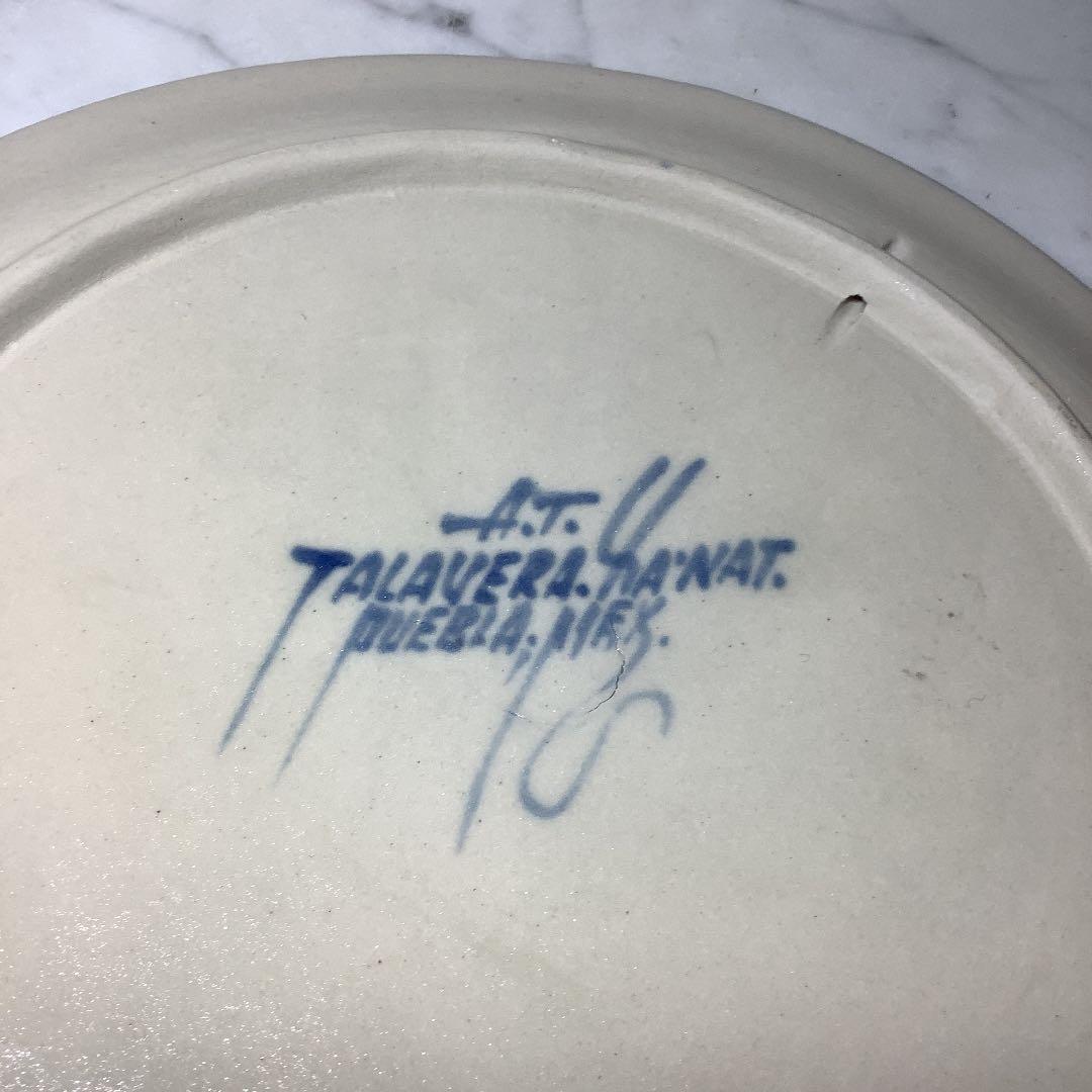 値下げ　メキシコ　プエブラのタラベラ焼　飾り皿
