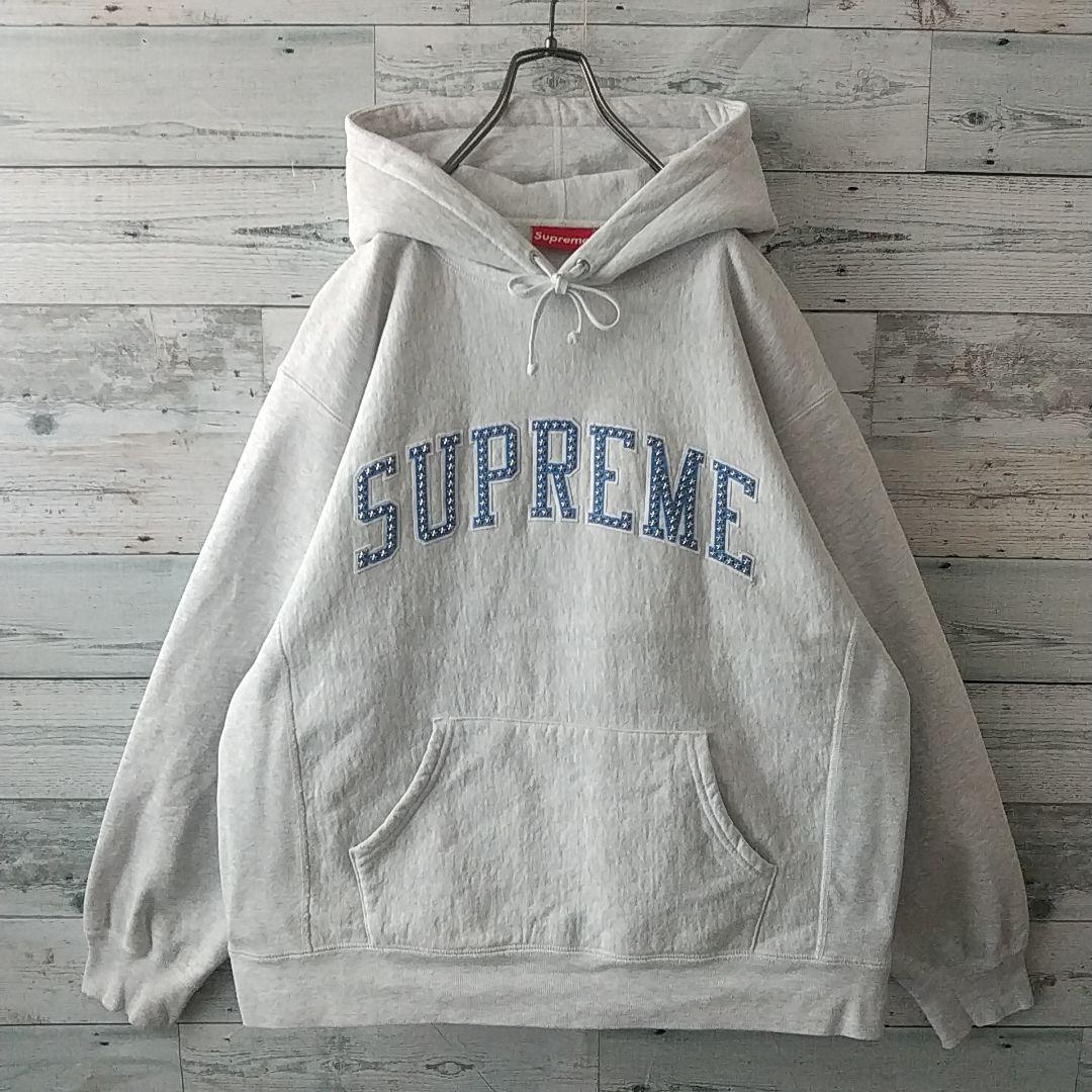 人気デザイン☆シュプリーム スタースタッズ アーチロゴ パーカー L相当