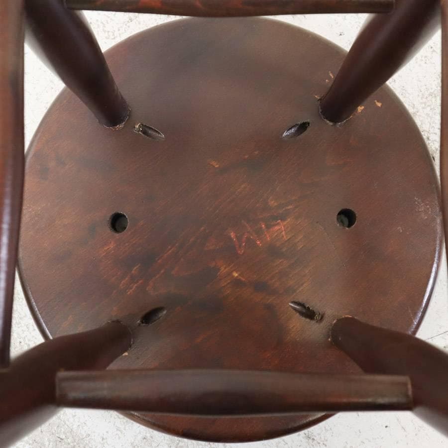 6脚まとめ買い2 ルーマニア製 ハイスツール ビーチ材 ブラック PVCレザー