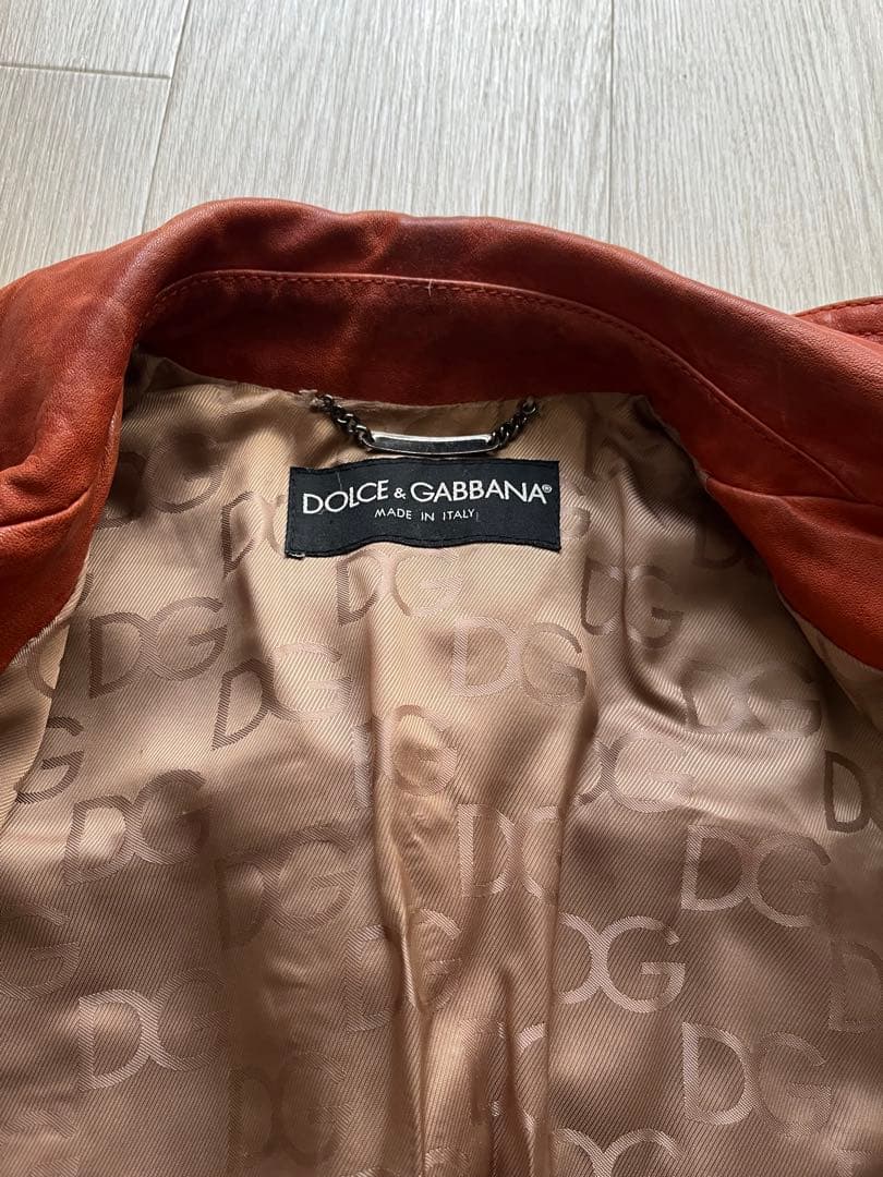 DOLCE & GABBANA ラムスキンレザージャケット　44