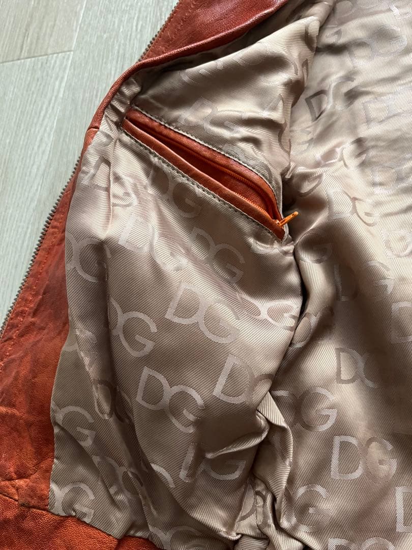 DOLCE & GABBANA ラムスキンレザージャケット　44