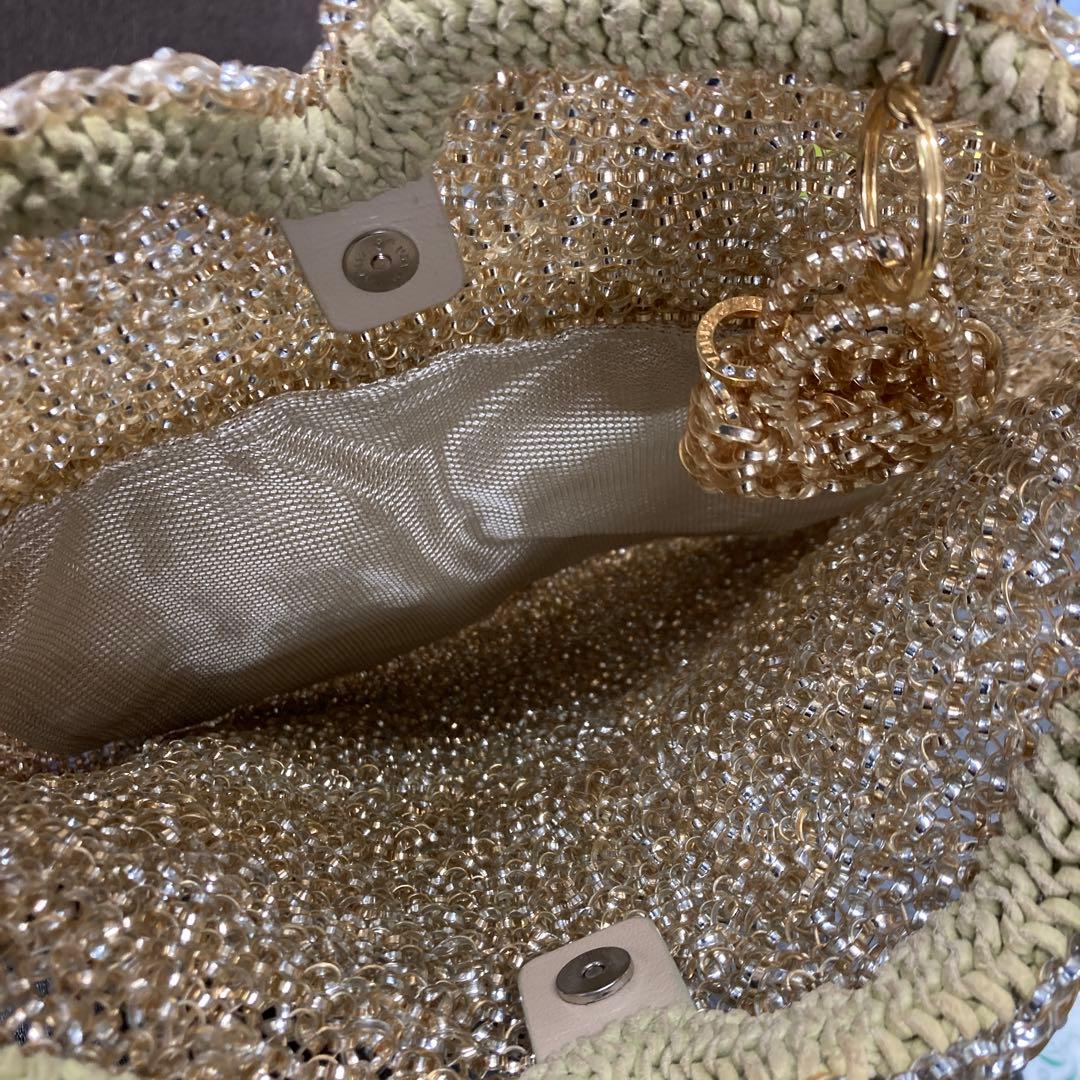 アンテプリマ　ワイヤーバッグ　縦型　スタンダード　ゴールド　限定チャーム付き