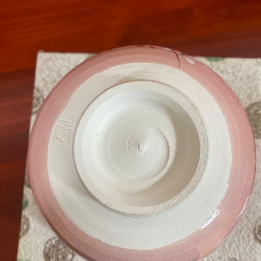 清水焼　茶碗　山口剛明作　色絵桜抹茶碗