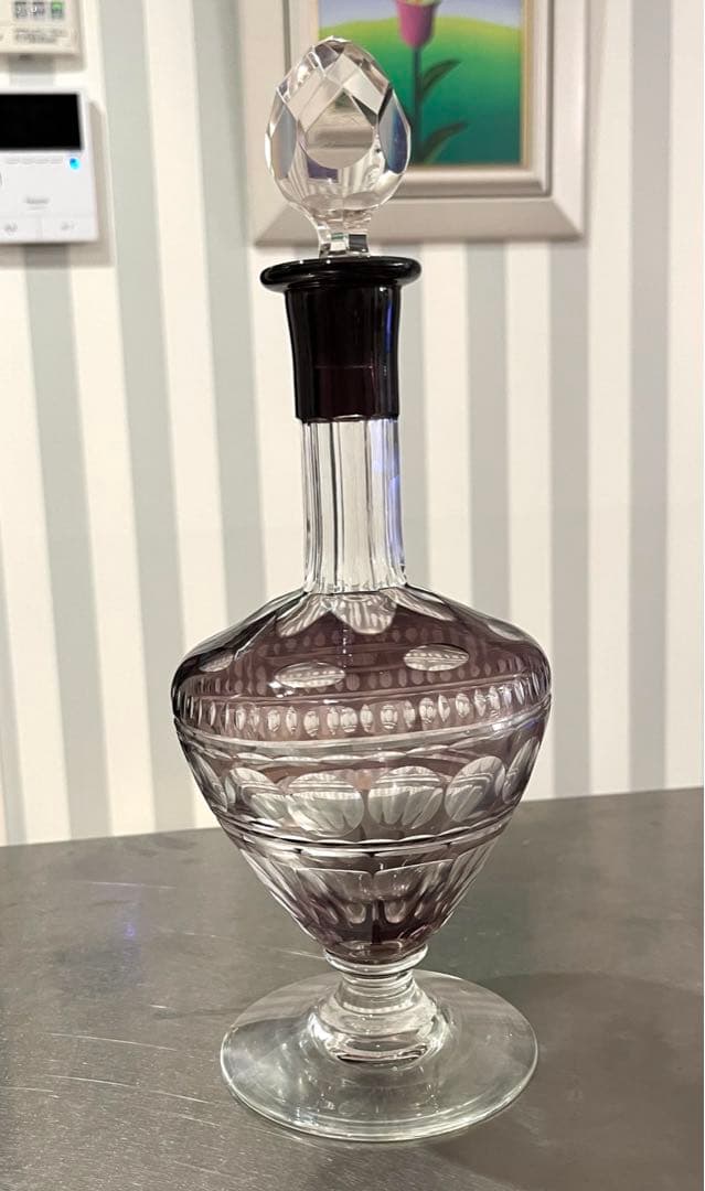 アンティーク　切子デキャンタ　明治末期から昭和初期