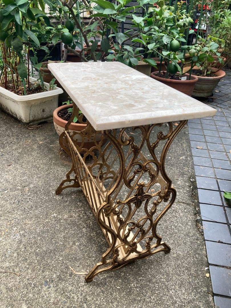 大理石天板　サイドテーブル　高級家具