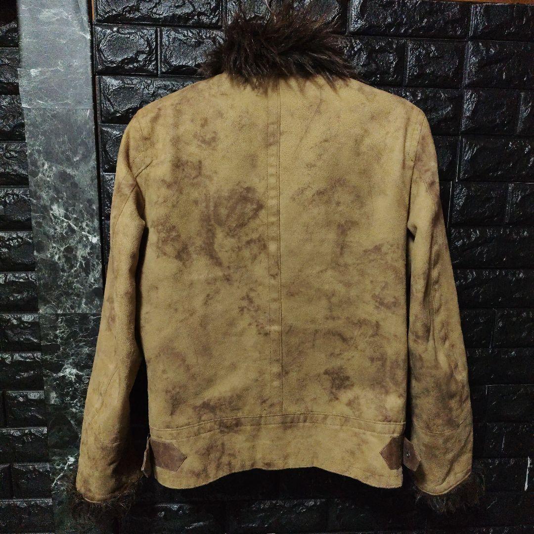 トルネードマート　ブラウン系　色ムラ加工　マイクロスエード　ファージャケット