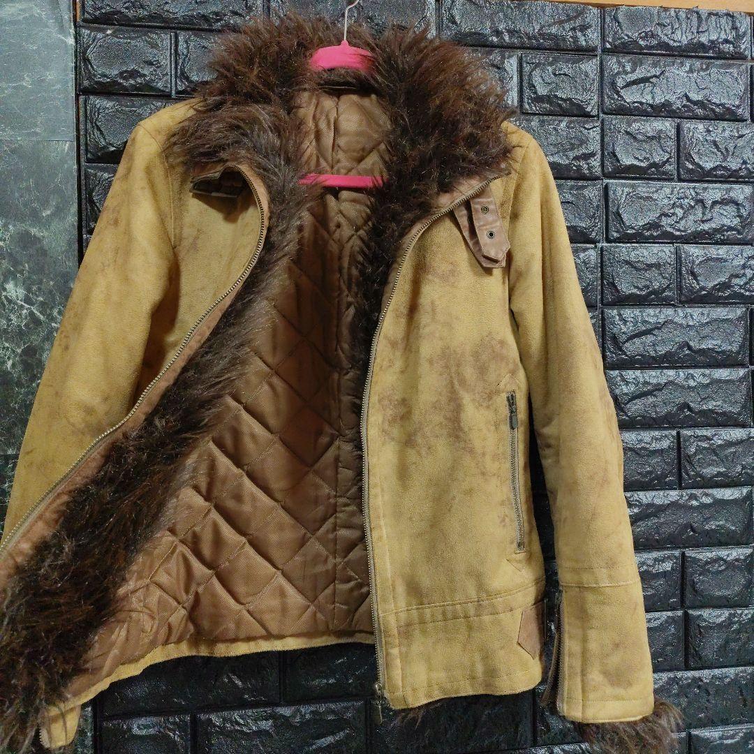 トルネードマート　ブラウン系　色ムラ加工　マイクロスエード　ファージャケット