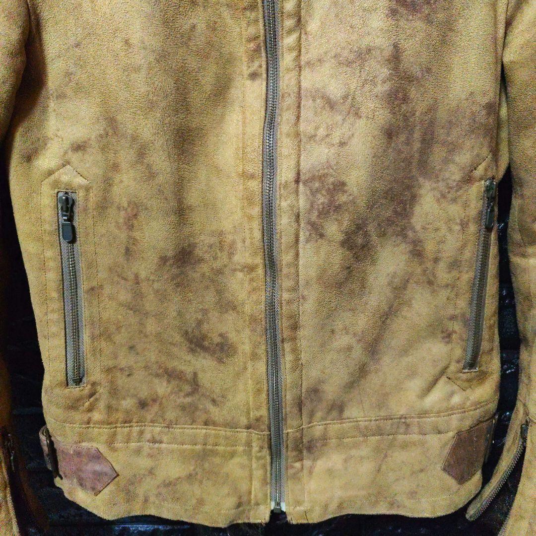 トルネードマート　ブラウン系　色ムラ加工　マイクロスエード　ファージャケット