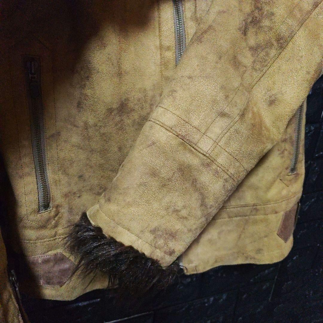 トルネードマート　ブラウン系　色ムラ加工　マイクロスエード　ファージャケット