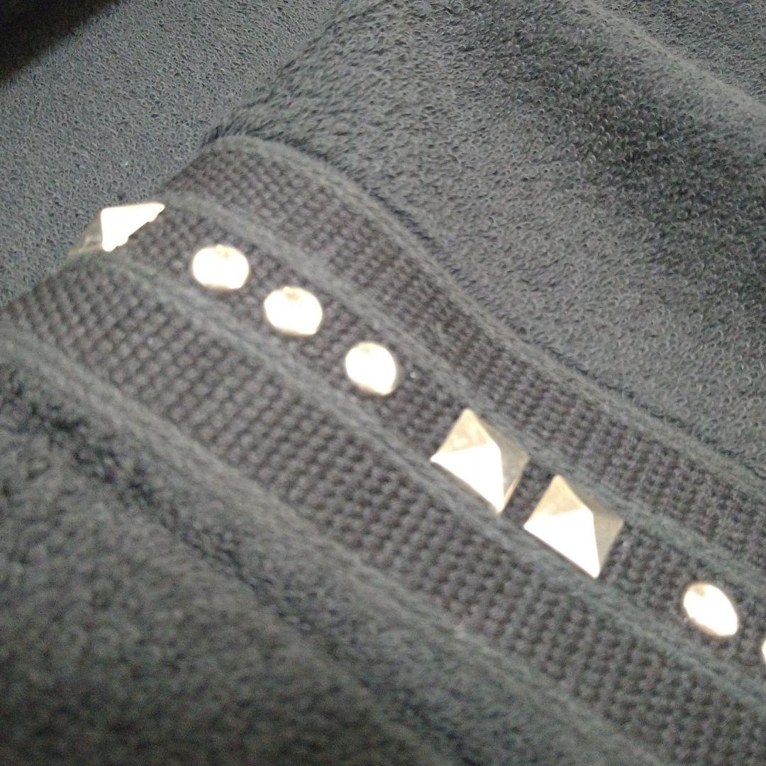 新品　DIESEL　２枚セットスタッズ付き黒バスタオル 　ハンドタオル大