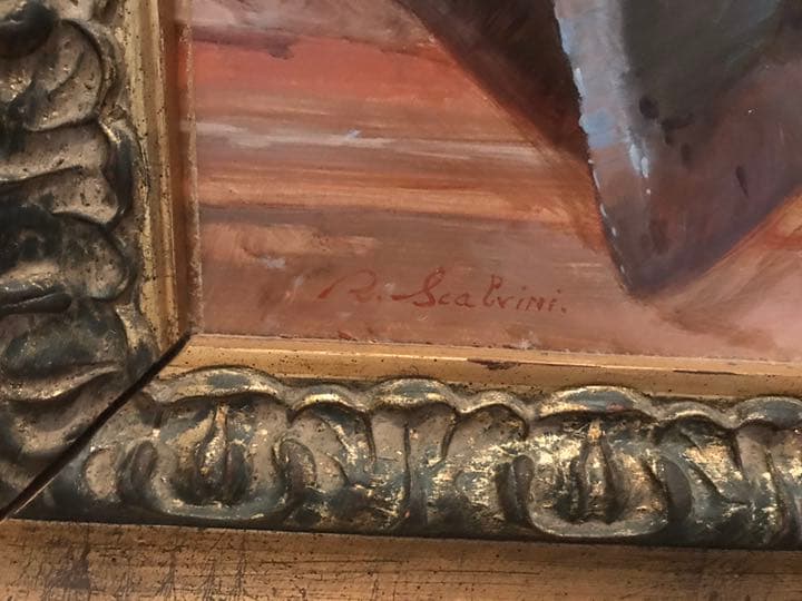 イタリア画家　Si  油絵  40号  本物